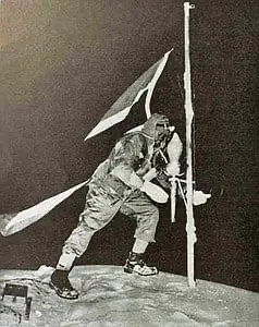 Alex Nyirenda installs the Freedom Torch at Uhuru Peak. 1962