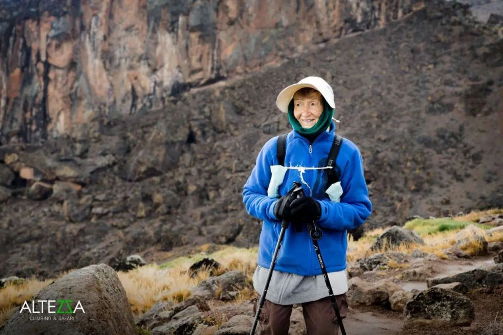 The oldest lady to climb Kilimanjaro