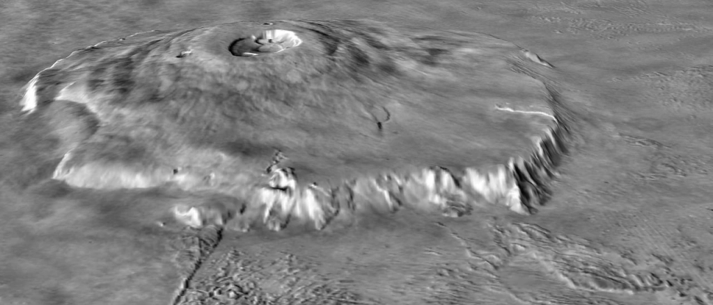 Olympus Mons, Mars. NASA/MOLA Wissenschaftsteam