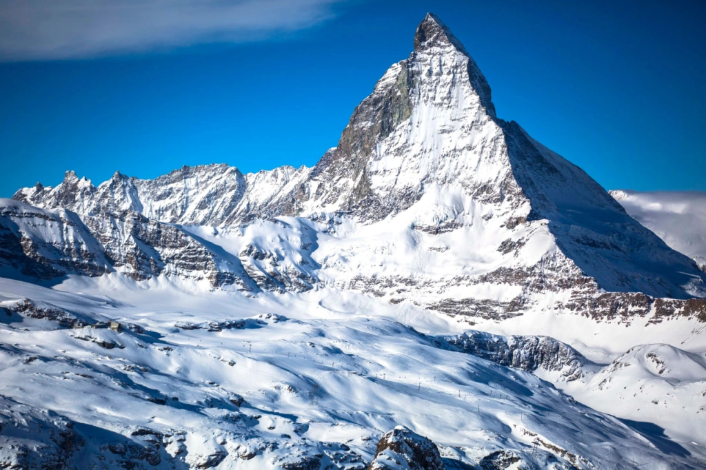 The recognizable pyramid of the Matterhorn